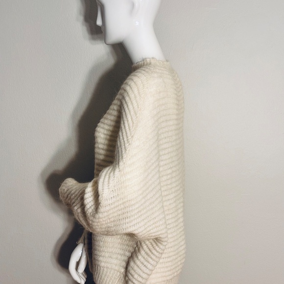 Maje Cream Oversized Wool Blend Knit Sweater - Picture 3 of 7